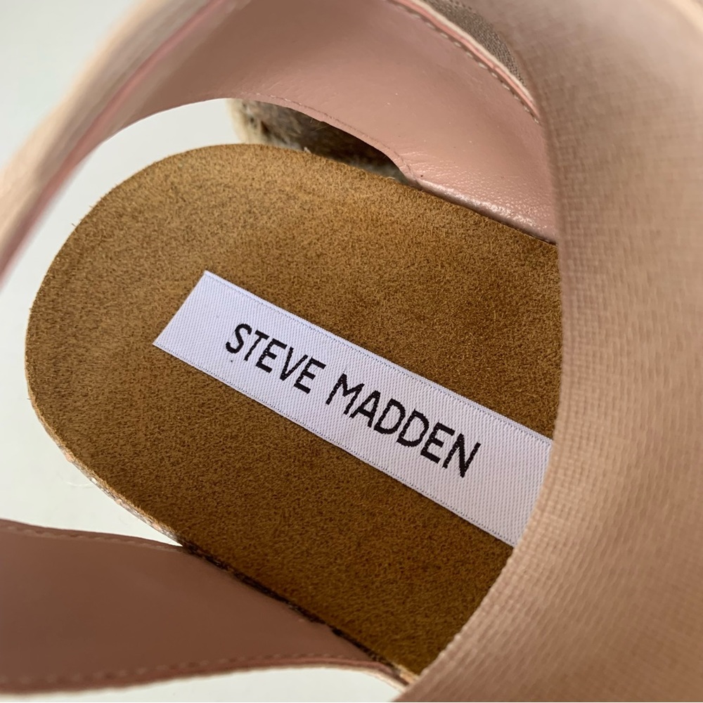 Steve Madden Womens Kimmie Blush Fabric Espadrille Platform Sandals US 9 M - Picture 2 of 9